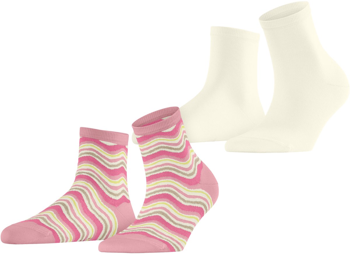 Esprit Watercolor 2-Pack gedessineerd katoen Multipack Sokken dames veelkleurig - maat 35-38