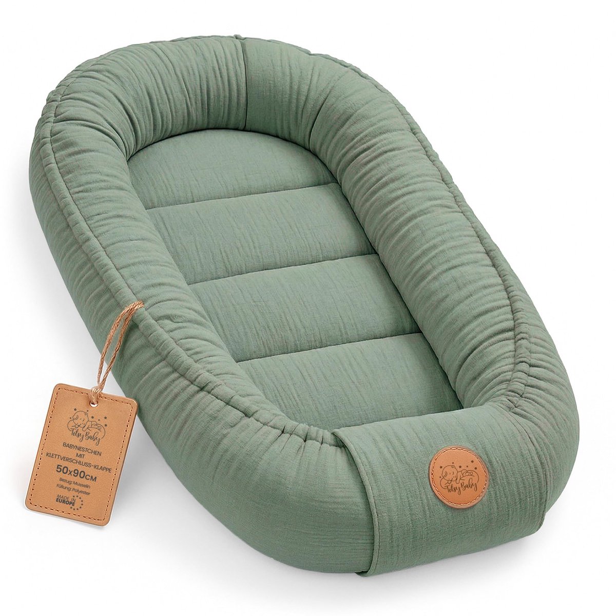 SnelShoppen - Hydrofiel Nestje van Mousseline voor Baby - Zacht Ademend Draagbaar voor Pasgeborenen 50x90 cm - Knus en Behaaglijk voor Ledikant, Kinde