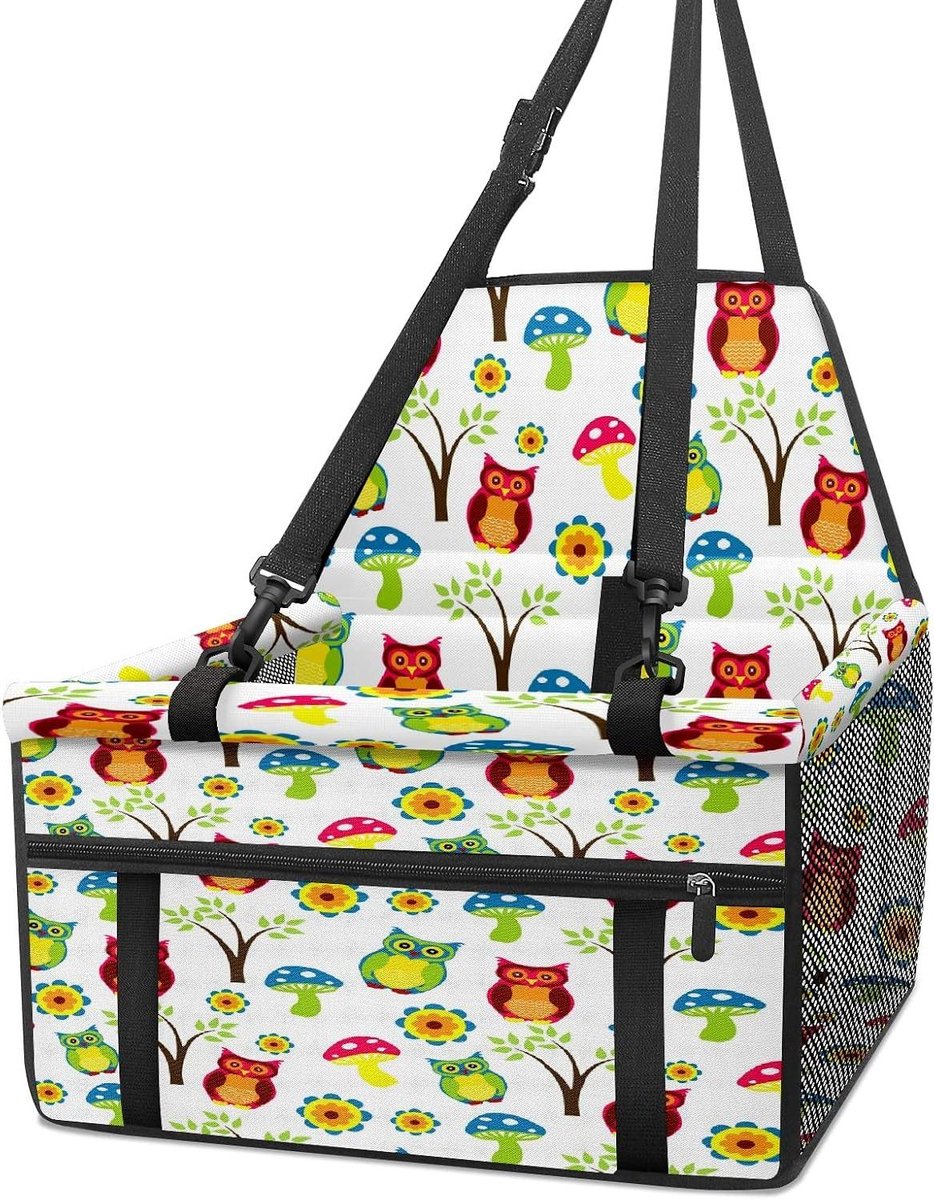 Hondenautostoeltje - Honden booster seat - Veilig reizen met huisdier - Opvouwbaar en draagbaar ontwerp - 40x31x24cm - Zwart