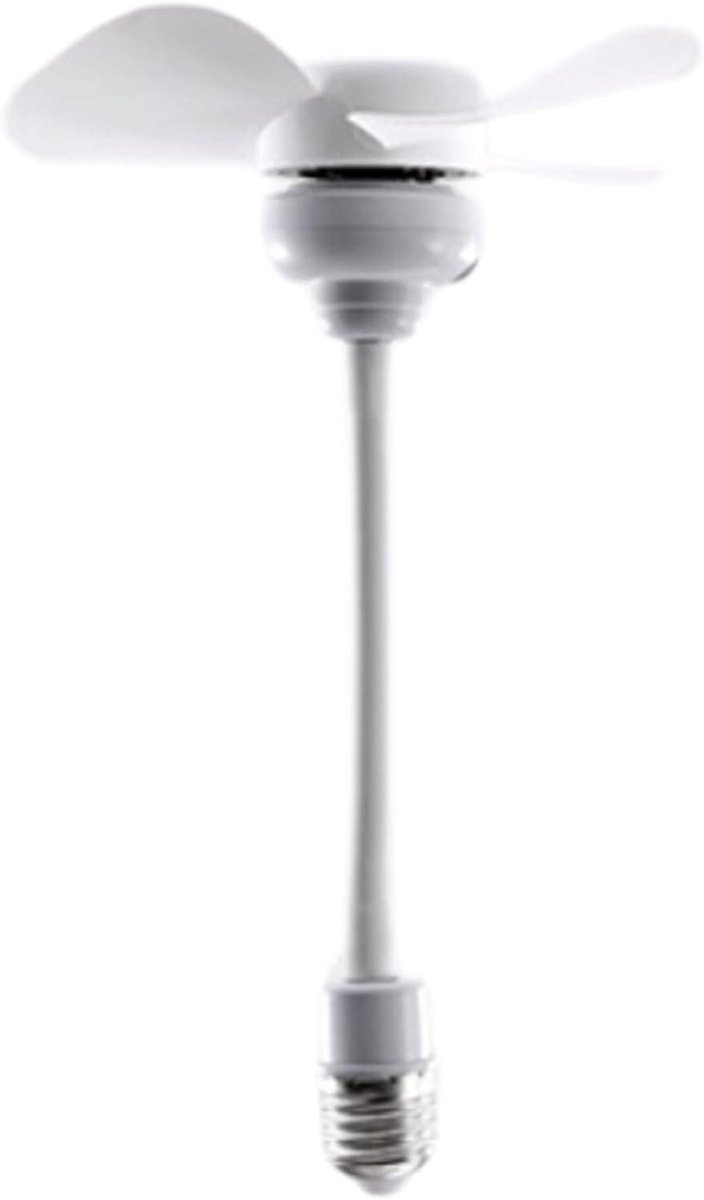 Ventilator met E27 - Stille ventilator - Frisse lucht - 360 graden verstelbaar - 16 x 16 x 24 cm