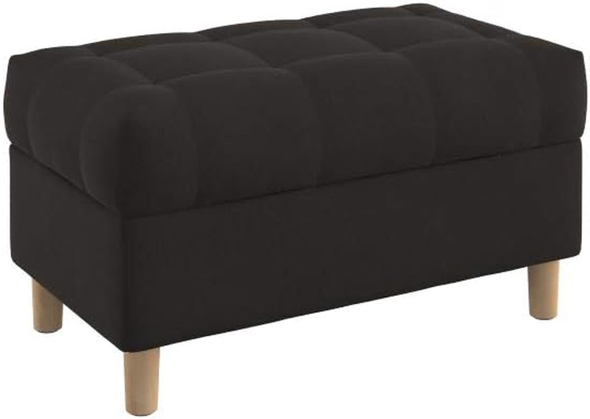 Opbergbankje - Voetenbankje Zetel - Extra Zitmogelijkheid - Vlekbestendige stof - 80 cm breed - Donkerbruin
