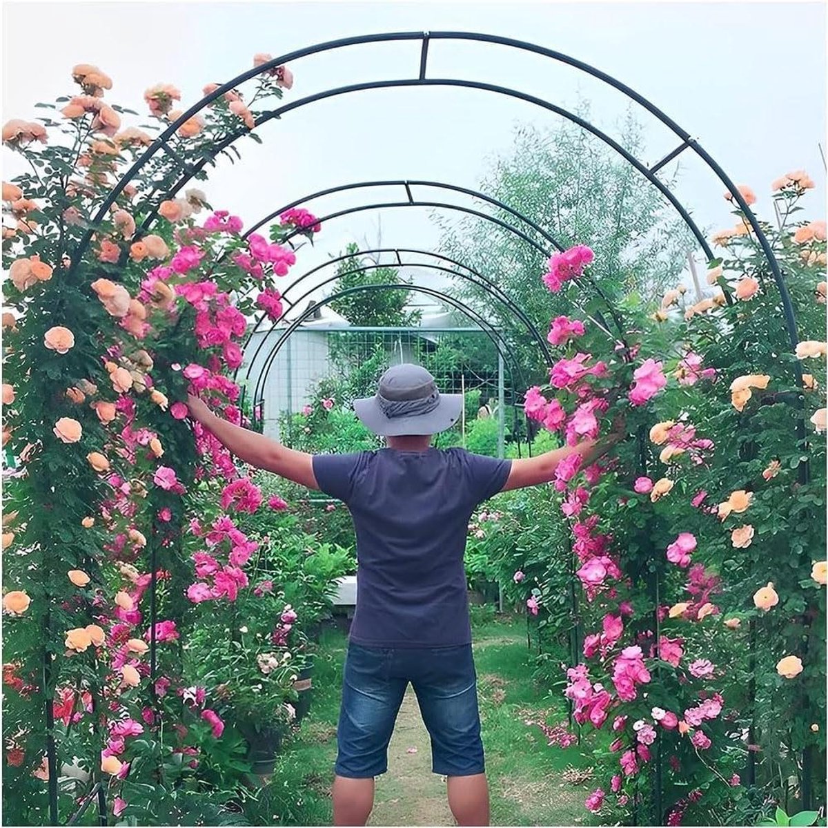 Metalen tuinboog - Rozenboog - Planten Steunen - Weerbestendig - 350 cm breed - Wit