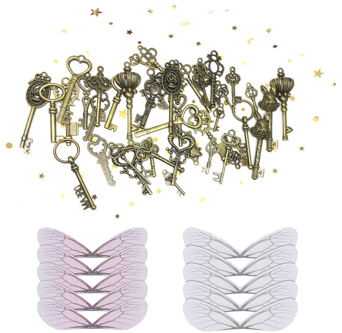 Dailygoods - Antieke Sleutels Set van 46 Stuks - Decoratieve Skeletsleutels voor Knutselen