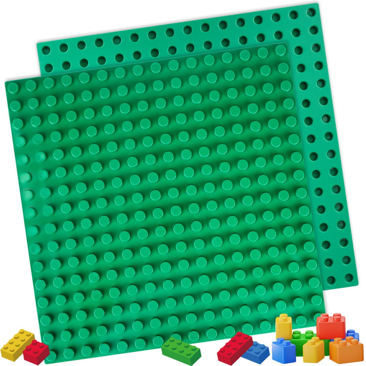 Dailygoods - Bouwplaat - 2 Stuks Geschikt voor Duplo - Grote Bouwplaat 10 x 10 Inch