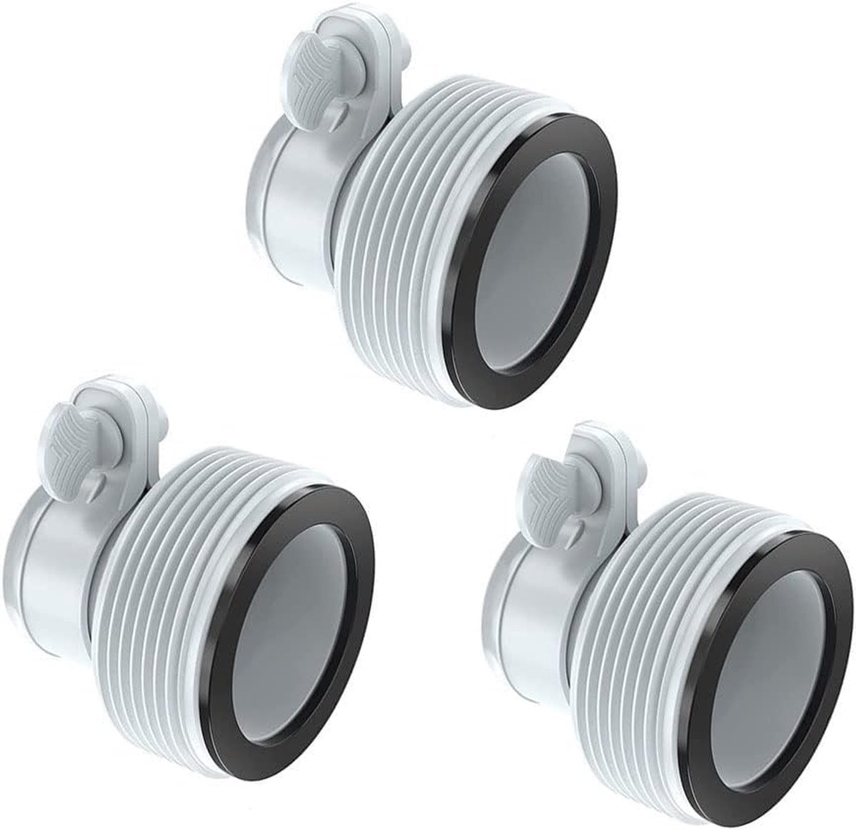 Dailygoods- Zwembadadapter type B - 3 stuks Slangadapter - Intex Zwembaden - Compatibel met 32 mm/38 mm - Voor pompen tot 1500 GPH - Hoogwaardig materiaal
