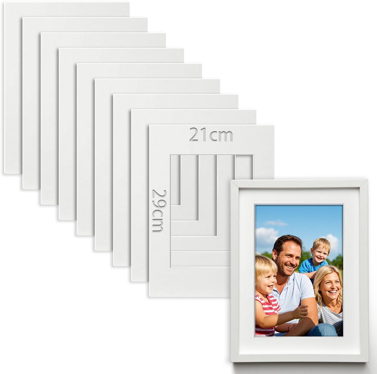 Dailygoods - 10 Stuks Fotomontage Karton 21x29.7 cm - Voor Foto's en Kunstafdrukken
