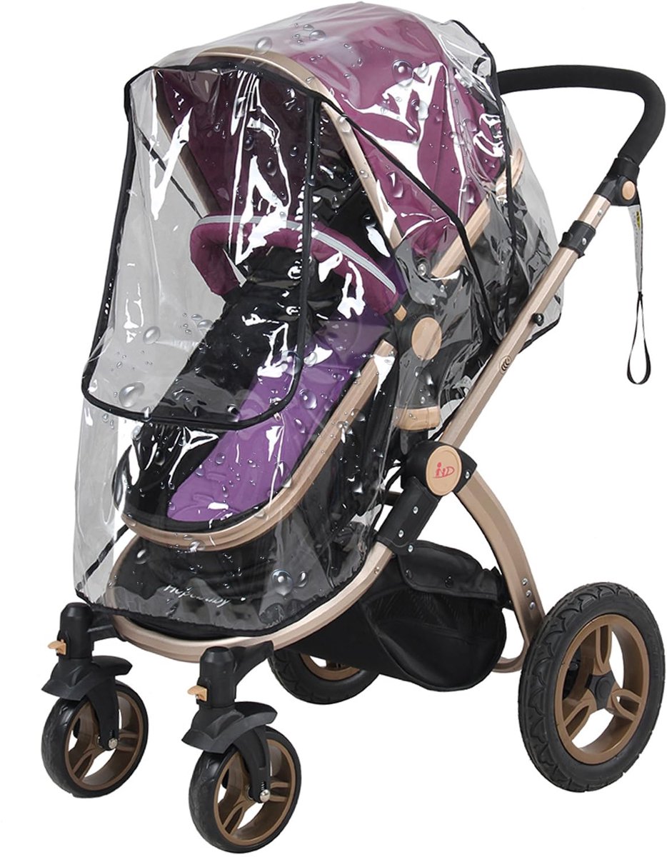 Dailygoods - Waterdichte Regenhoes voor Kinderwagen - Transparant PVC Accessoire