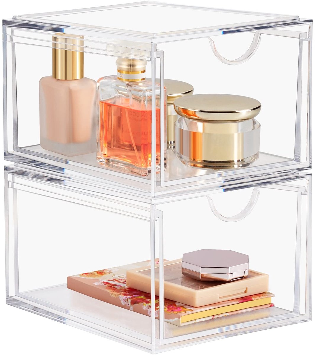 Dailygoods - 2 Stuks Stackable Acryl Organizer voor Make-up en Badkamer