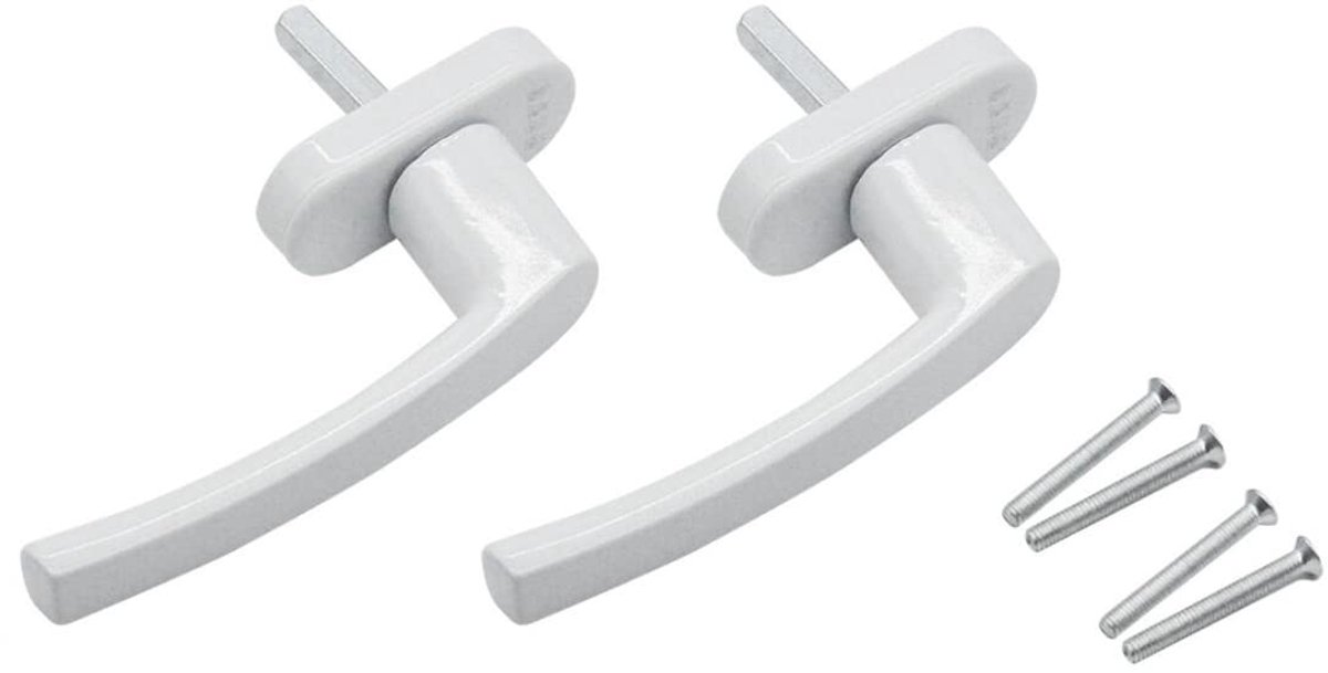 Dailygoods - Aluminium Raamgreep met Veiligheidspen - 2 Stuks Wit