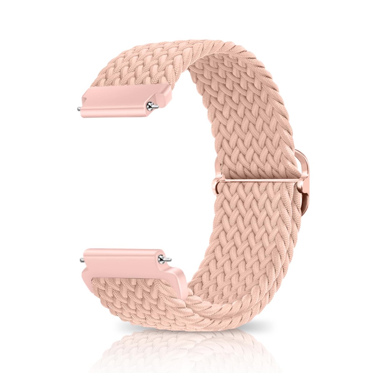Dailygoods - Nylon sportband voor horloge - 22 mm, elastische snelsluiting, ademend, roze