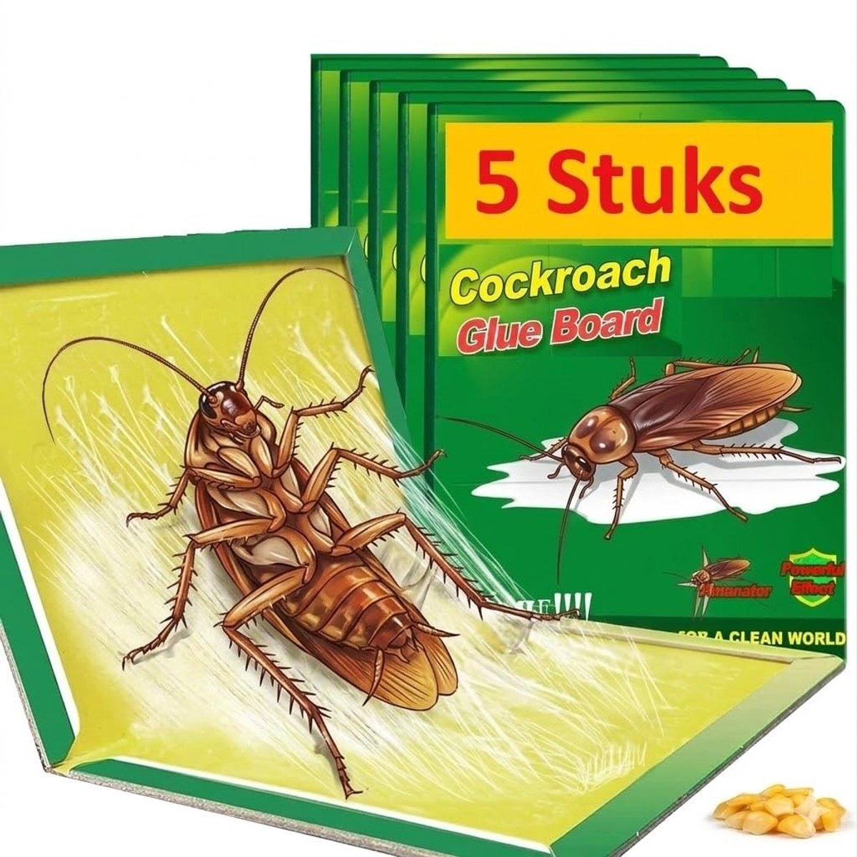 Dailygoods- Lijmvallen 100% Pakkans - Lijmplanken - Ongediertebestrijding - Kakkerlakkenvallen - Set van 5 Stuks - Voor Binnen en Buiten - Ongedierteval