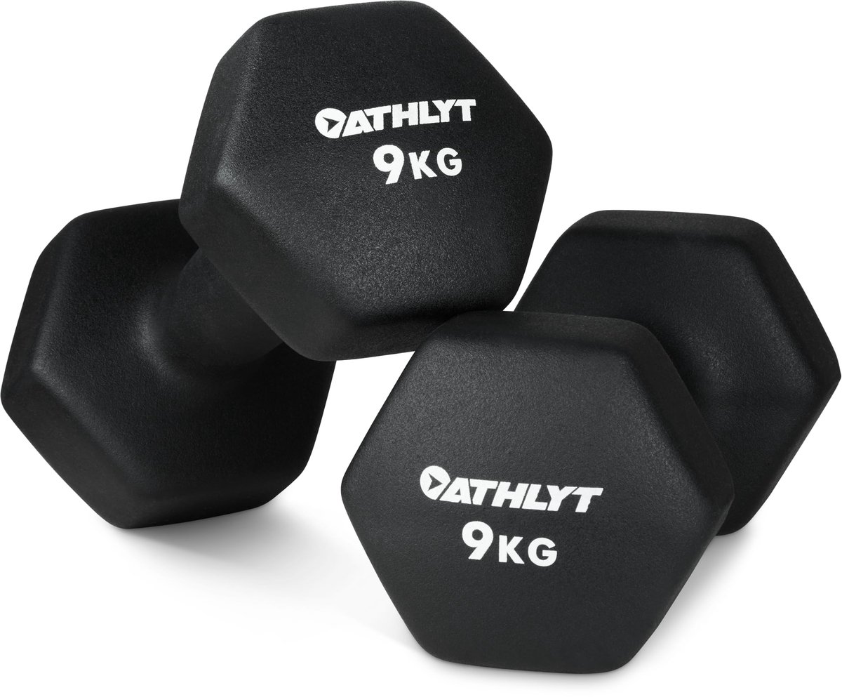 SnelShoppen - Neopreen Halters 2 x 9kg - Gewichten voor Thuis Gym, Krachttraining, Fitness, Duurzaam en Comfortabel, Ideaal voor Beginners en Gevorder