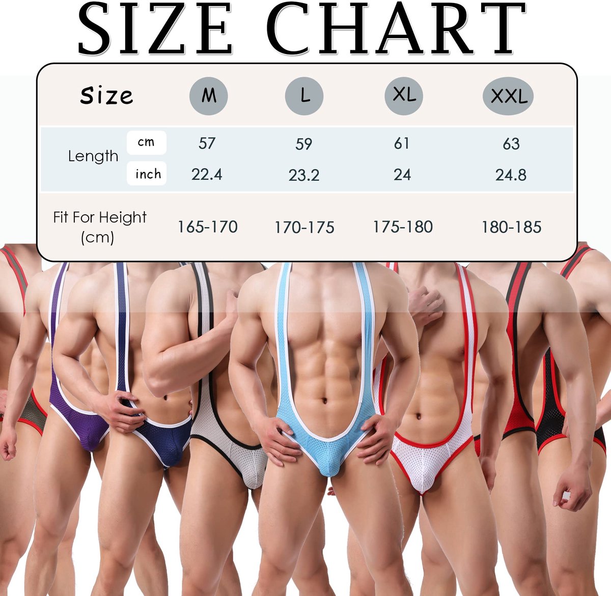 SnelShoppen - Heren String Jersey Bodysuit Stretch Worstelen Singlet Jumpsuit Eendelige G-String voor Mannen, A#rood, Maat L - Ideaal voor Feest en Sp