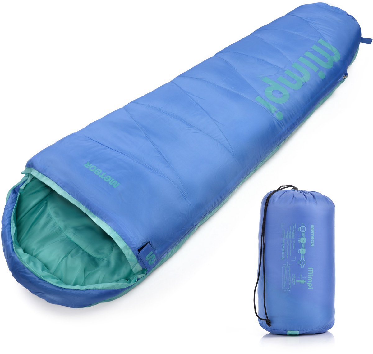 Meteor Mimpi - Slaapzak voor Kinderen - Blauw/Groen, Comfortabel en Lichtgewicht