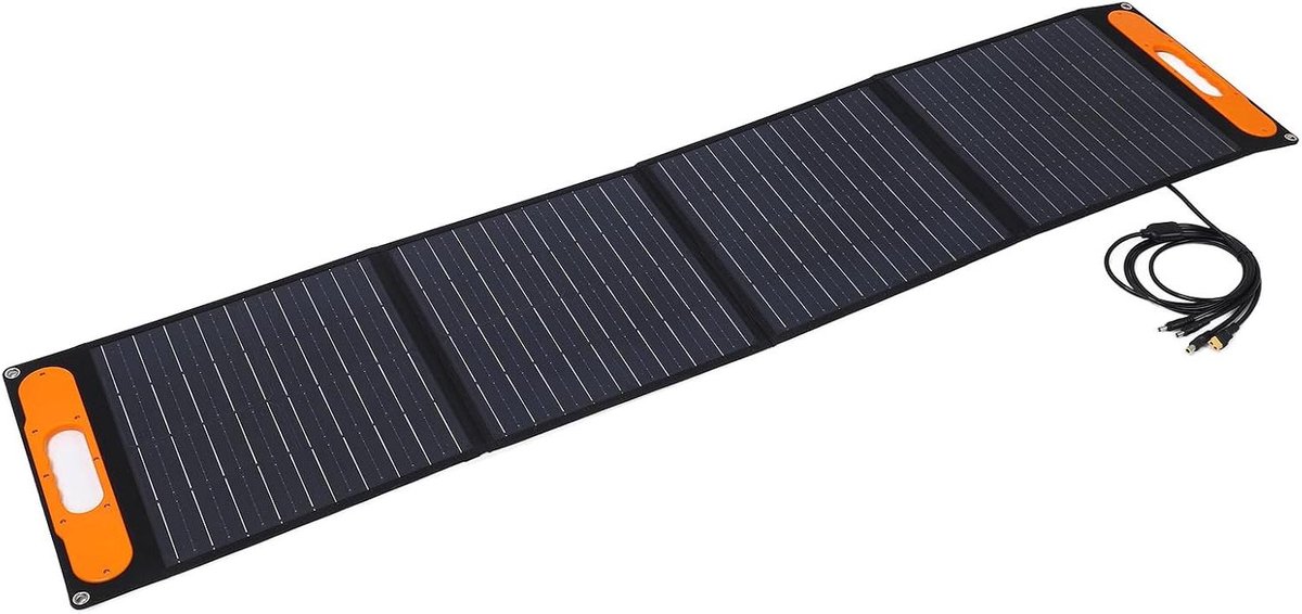 Draagbaar Zonnepaneel - Opvouwbaar Zonnepaneel - Energie Opwekken - Hoog Rendement - 60 x 60 x 8 cm - Zwart