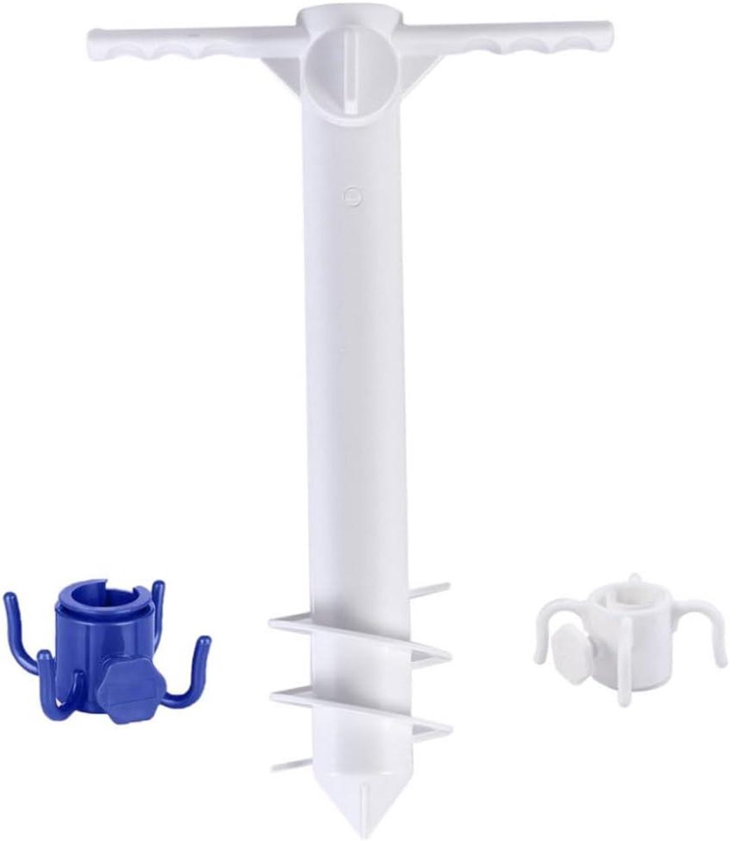 Parasolhouder Strand - Zandanker Paraplu - Strand Genieten - Zonder Gereedschap - 39 x 24 x 7.5 cm - Wit
