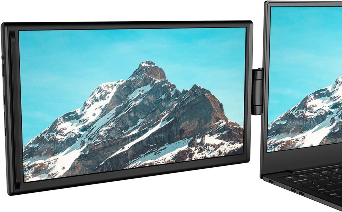 Laptop Scherm Extender - Draagbare Monitor - Productiviteit Verhoging - FHD IPS Scherm - 13.2 inch - Zwart