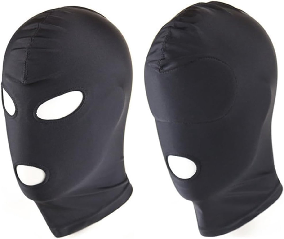 SnelShoppen - 2 x Zwart Capuchon Masker Volledig Bedekkend Elastisch Ademend Open Ogen Mondmasker Cosplay Kostuum Unisex Hoofddeksels