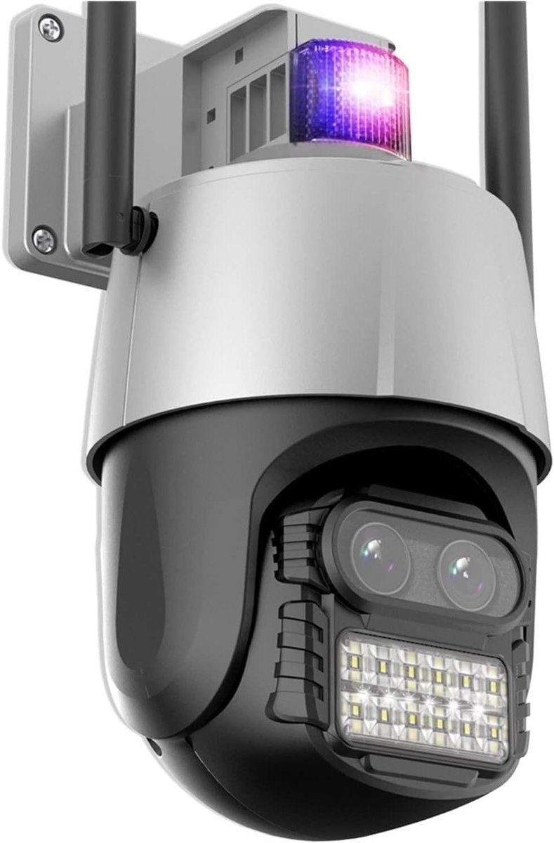 Beveiligingscamera 4K - IP Camera PTZ - Huis Beveiligen - Dubbele Lens Nachtzicht - 8MP - Wit