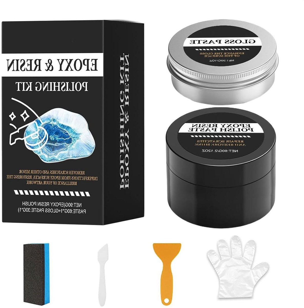 Polijstset Epoxyhars - Krasverwijderaar Set - Kunstprojecten Afwerken - Hoogglans Resultaat - 130 g - N.v.t.