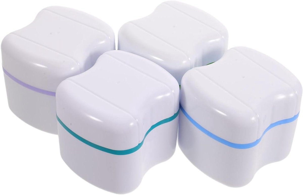 Retainer Doosjes - Opbergbox Kunstgebit - Gebit Reinigen - Afneembaar Filtermandje - 8.60 x 7.60 cm - Diverse kleuren