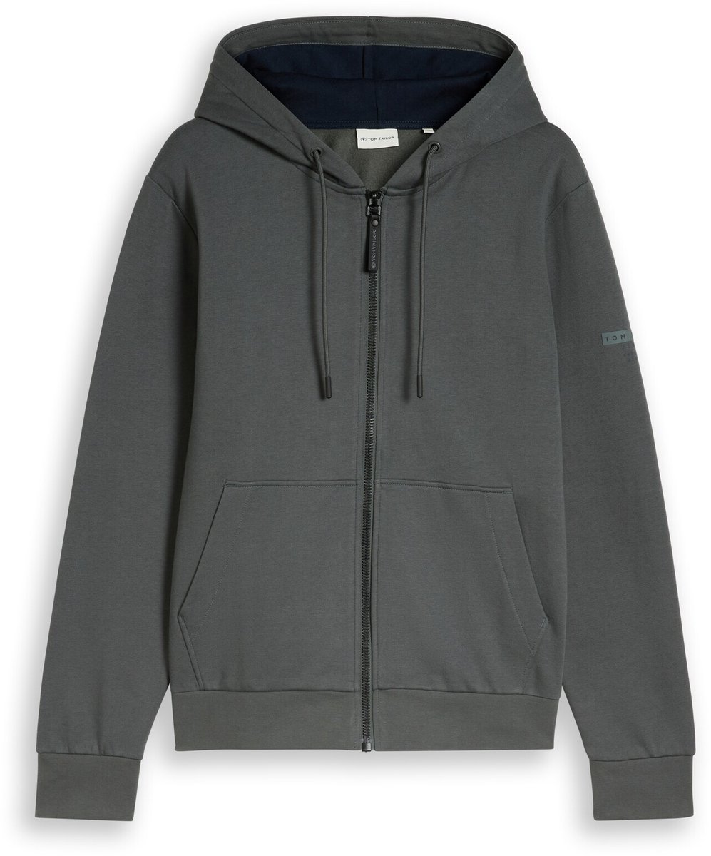 Tom Tailor - Basic hoodie-sweatjack - Maat XL - Darkest Olive
