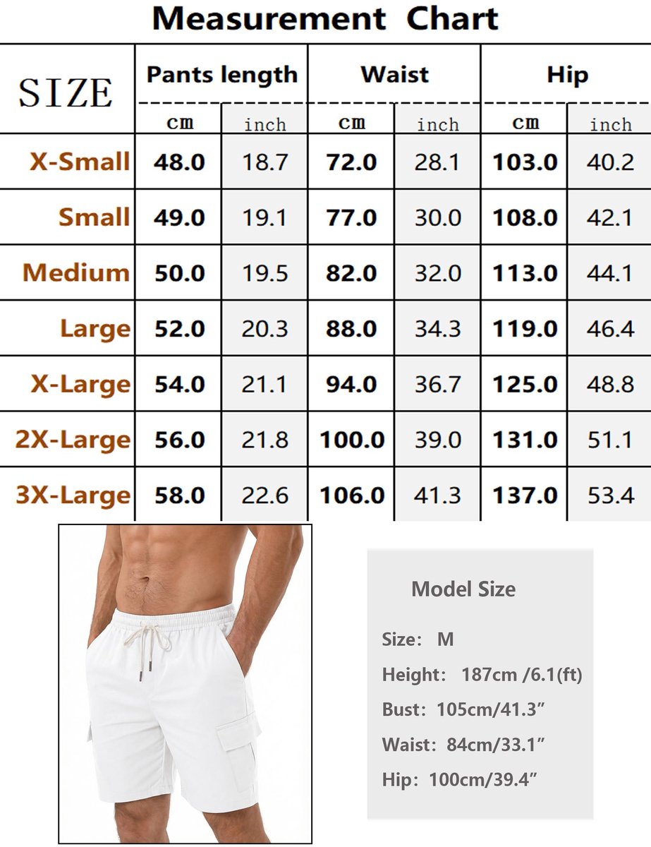 SnelShoppen - Cargoshorts Heren Wit XL - Ademend, Duurzaam Katoen, Comfortabel voor Vrije Tijd, Zomer, XS-3XL - Perfect voor Dagelijks Gebruik, Campin