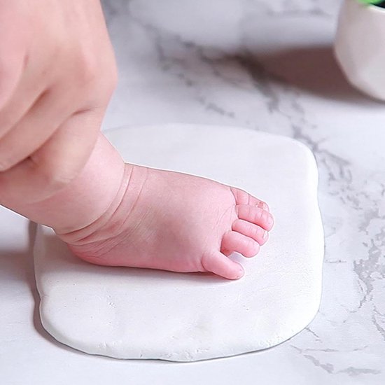 Baby Handafdruk Voetafdruk Set - Aandenken Kit - Herinneringen Vastleggen - Voedselveilige Luchtgedroogde Klei - 1 Kit - Niet gespecificeerd — afbeelding 4