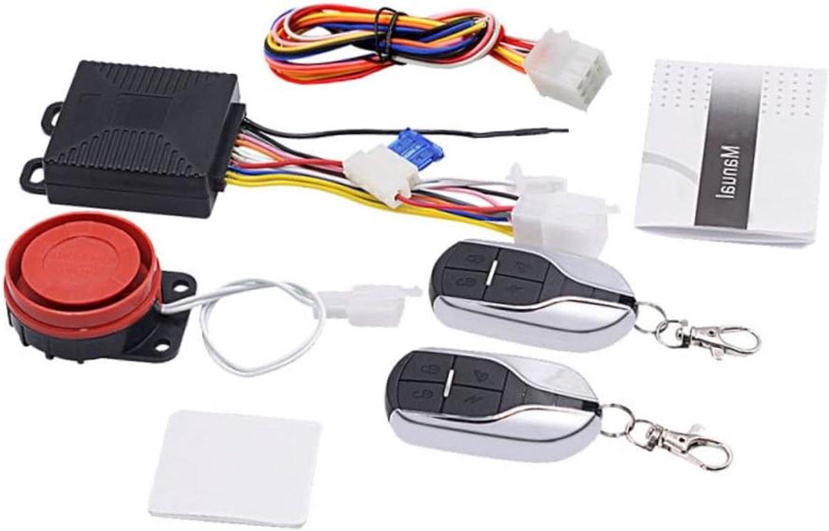 Motorfiets Alarm Systeem - Scooter Antidiefstal - Beveiliging Motor - Keyless Start - 18 x 13 x 3.5 cm - Zwart