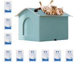 Koel Huis Huisdieren - Koelmand Katten - Comfortabel Rusten - Aluminiumfolie Voering - 36x36x36cm - Blauw
