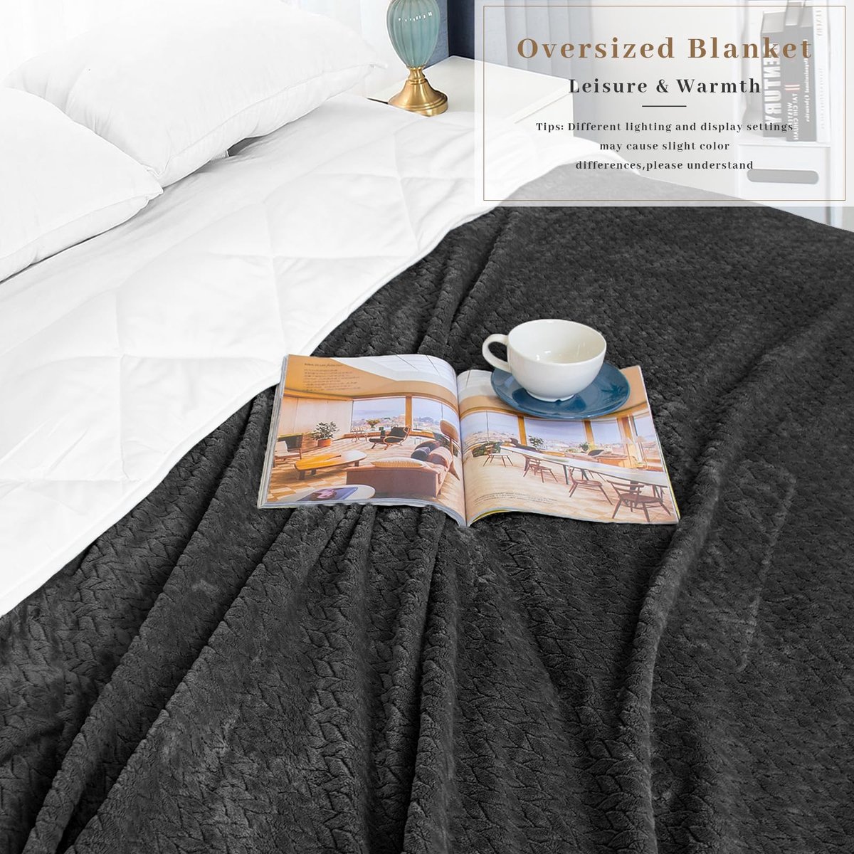 SnelShoppen - Extra Zachte Fleece Deken 220 x 240 cm - Flanellen Deken Oeko-TEX® Gecertificeerd, Lichtgewicht Pluche Deken voor Bed, Bank, Reizen, Kam