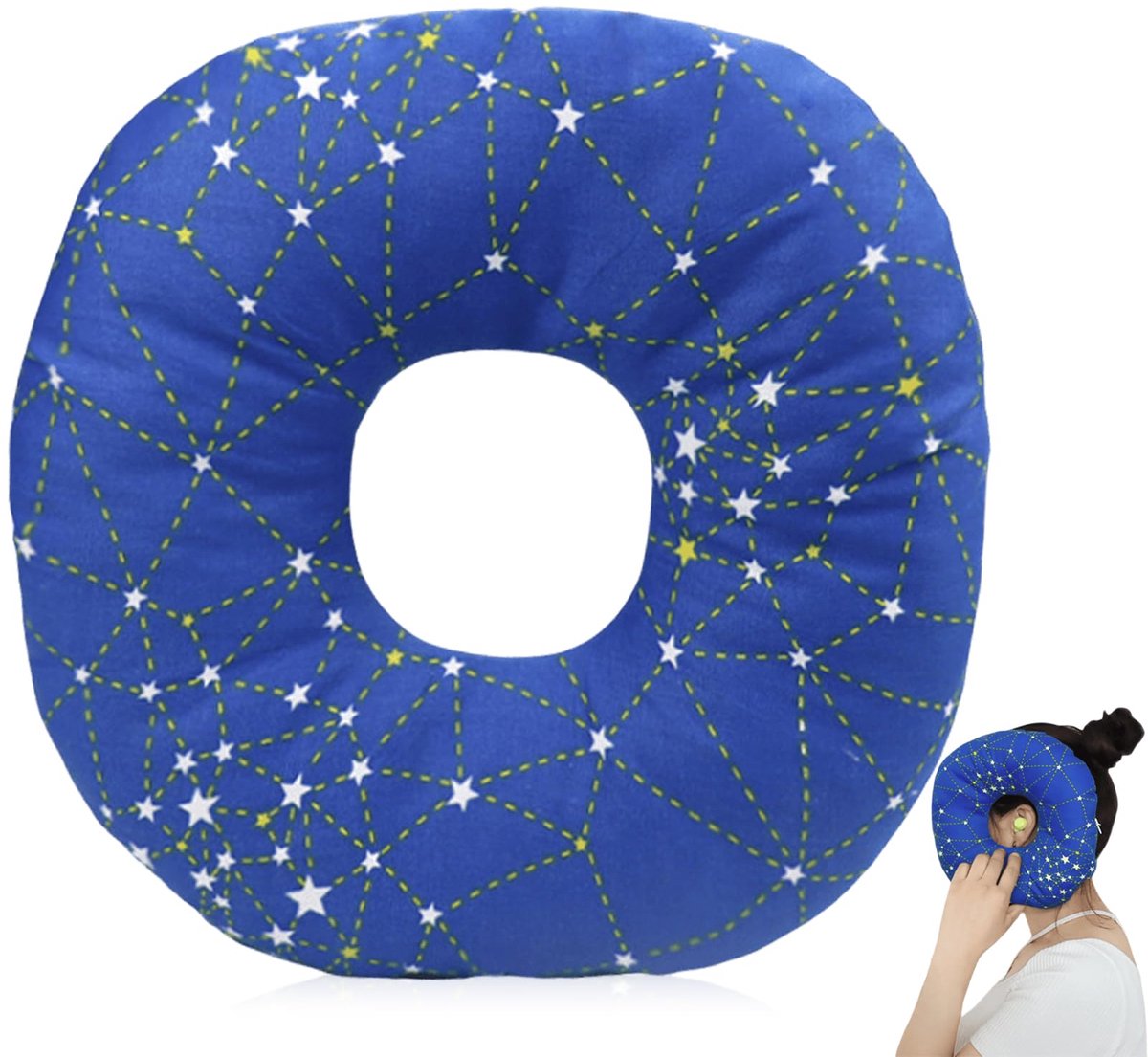 Dailygoods - Oor Piercing Kussen met Gat - Donut Vormig Zijkant Slaapkussen