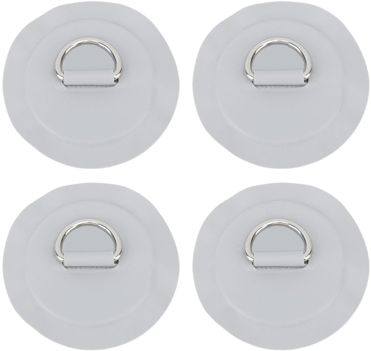 Dailygoods- D-ring 8 cm - 4 Stuks - Roestvrijstalen Ring - PVC Patch - Multiuse - Zeewaterbestendig - Ringpatch