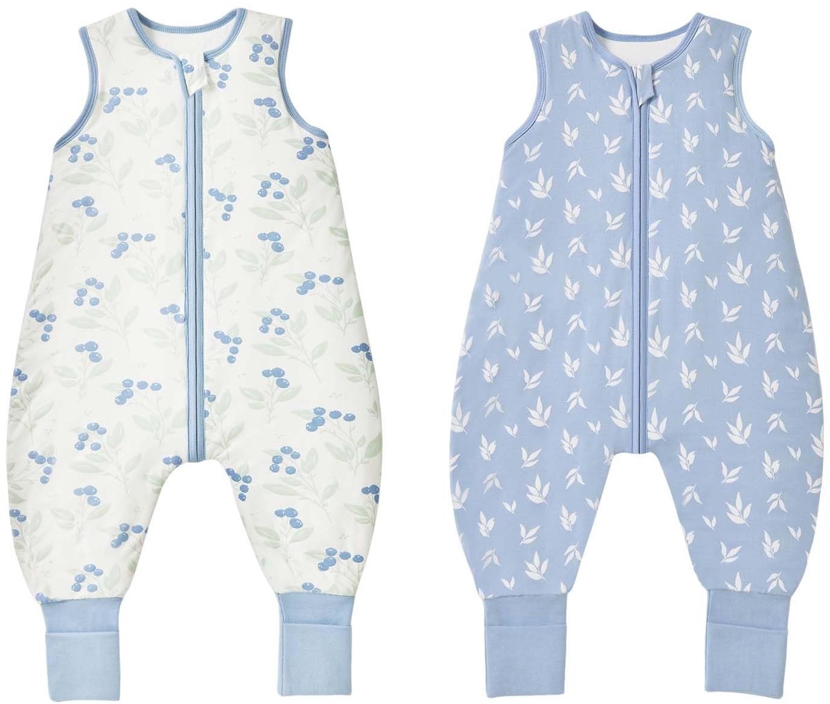 Dailygoods - Baby Sleeping Bag met Pijpen 1.0 Tog - 2-Pack - Bamboe - Blauw