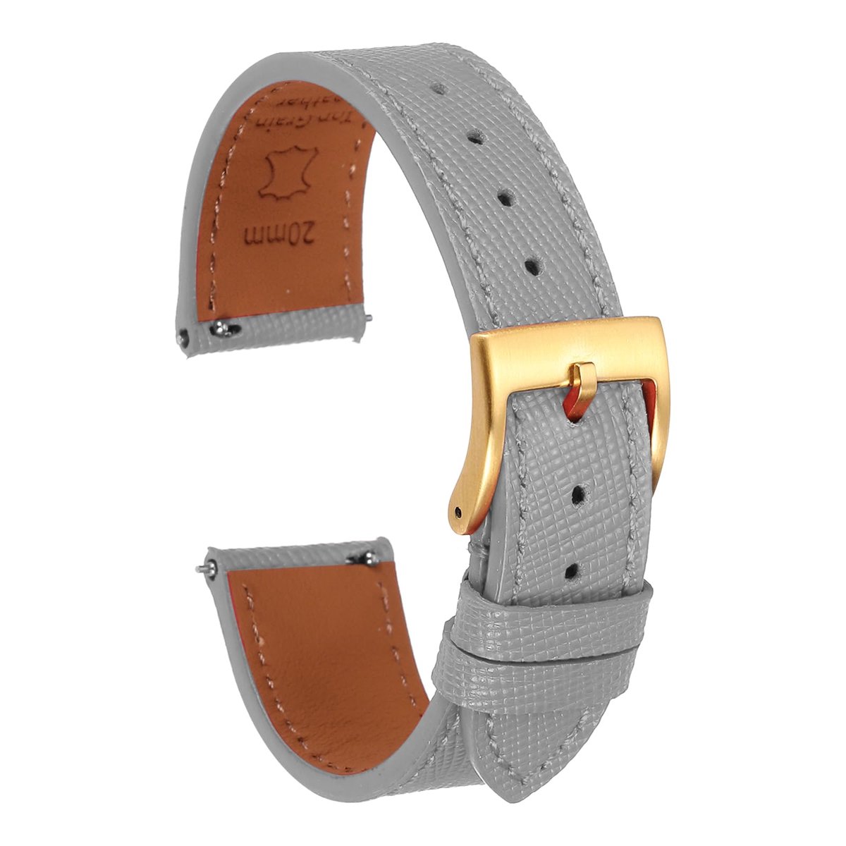 Dailygoods - QUARKZMAN Echt Leren Horlogeband 21mm met Stalen Gesp voor Dames en Heren