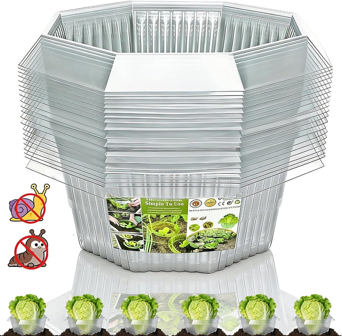 Dailygoods- Slakkenkraag 10 Stuks - Slakkenbescherming - Slakkenhek - Dierenvraat Bescherming - Duurzaam Plastic - Geschikt voor Slaplanten/Kool - Plantenbescherming