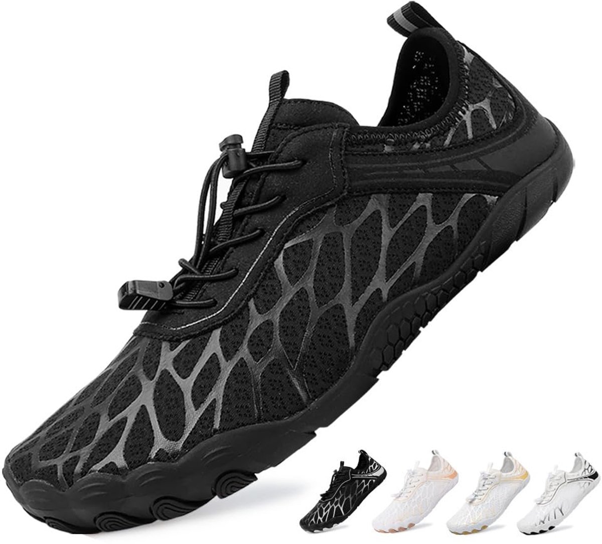 SnelShoppen - Waterschoenen Surfschoenen Heren en Zwemschoenen Dames Sneldrogend Antislip Lichte Zachte Zwembad Schoenen Zwart 40EU