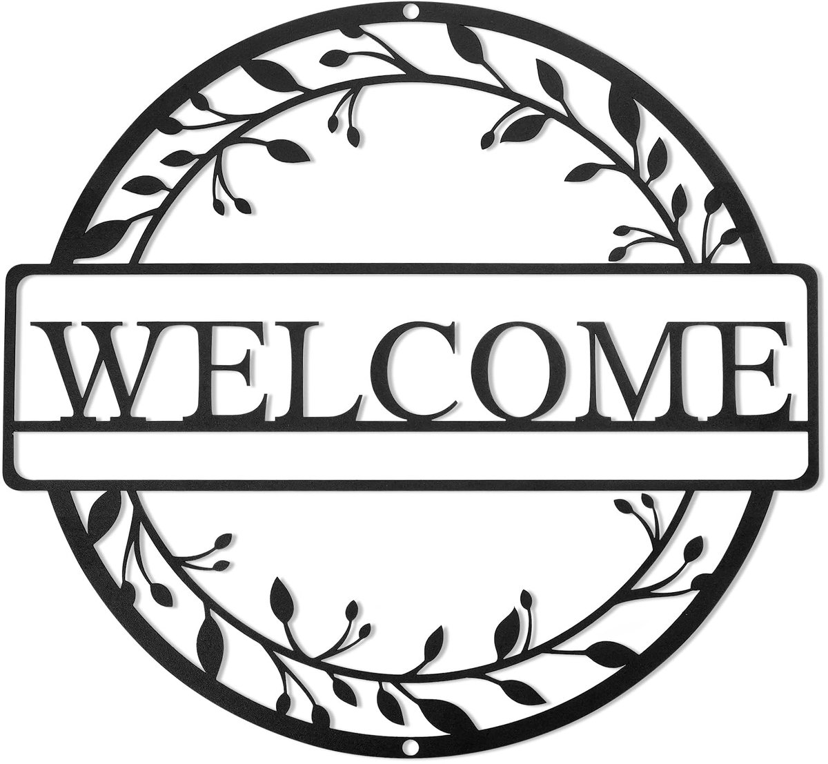 SnelShoppen - CXRYLZ-FUR Welkomstbord Metalen Wanddecoratie 30 cm Zwart 'Welcome' voor Tuin, Terras, Entree, Bruiloft, Binnen en Buiten