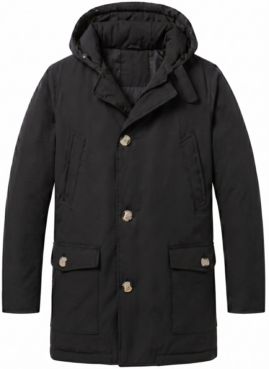 Parka Heren Winterjas - Heren Winterjas - LF7101 - Zwart - Maat S