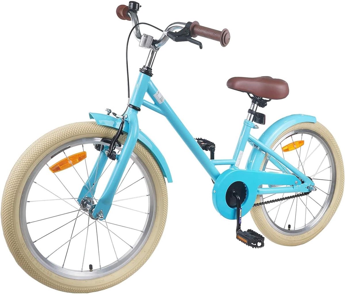 Kinderfiets Jeugdfiets Kinderloopfiets Spelen en leren Robuuste stalen constructie 20 inch Hemelsblauw