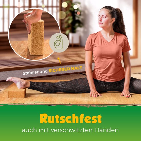 Yogablok van 100% natuurkurk - los verkrijgbaar of als set van 1 of 2 - ideaal voor yoga (enkel stuk) van Victorem — afbeelding 3