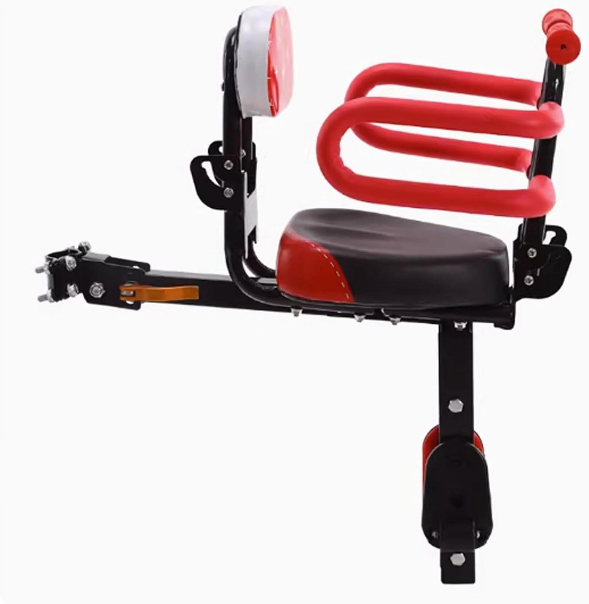 Fiets Kinderzitje - Voorzitje Kind - Samen Fietsen - Gereedschapsloos Bevestigen - Tot 40 kg - Rood Zwart