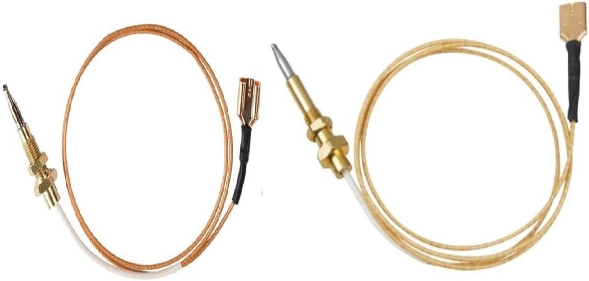 Thermoelement Vervangingskit - Verwarmingssensor Gasfornuis - Gasapparaten Stabiel Houden - Twee Lengtes Inclusief - 60 cm en 120 cm - Goud