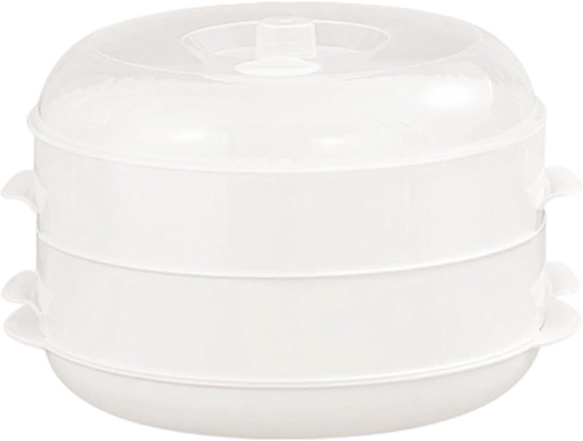 Magnetron Stoompan Stoomkoker Opbergbaar Gezond Koken Gelijkmatige Gareng Technologie 22x16.5 cm Wit
