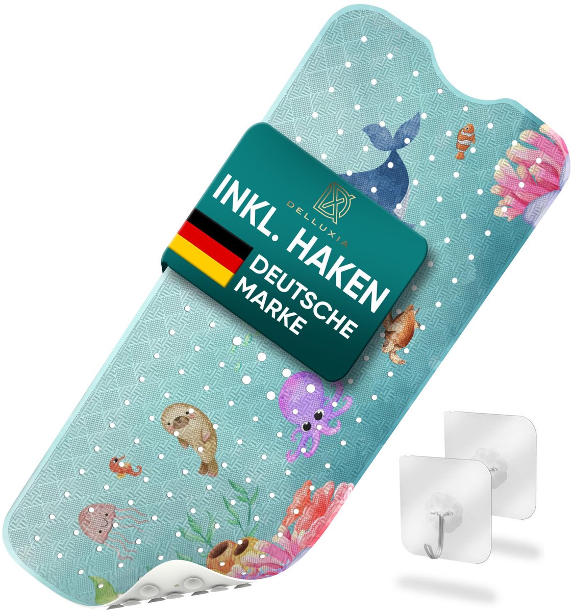 SnelShoppen - XL Antislip Badmat voor Kinderen, Geurneutraal, BPA-vrij, Kleurrijke Oceaan Ontwerpen, Ideaal voor Badplezier en Veiligheid in de Badkam