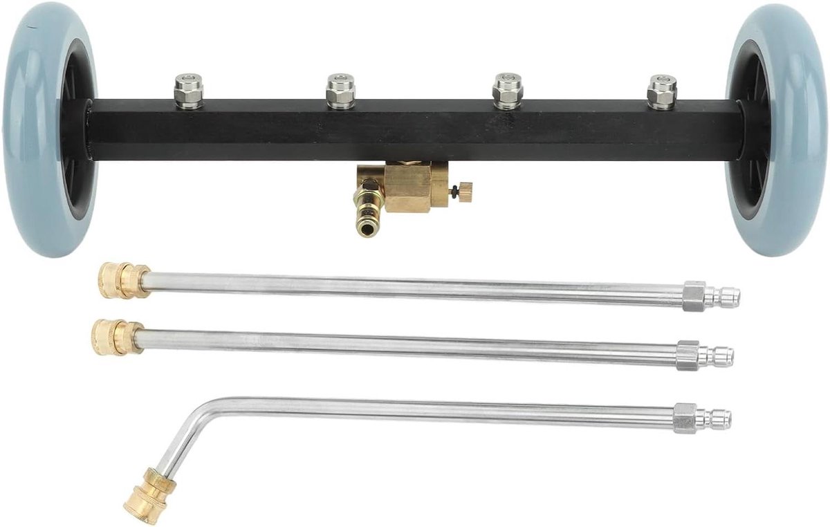 Onderwagenreiniger - Reinigingsbezem Water - Voertuigen Reinigen - Roestvrij Staal - 40 cm - Zilver