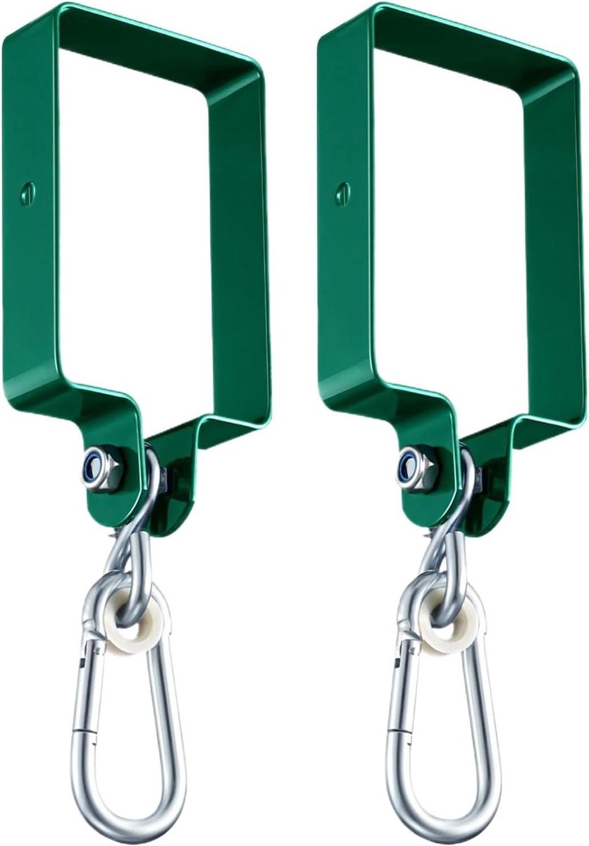 Schommel Ophangingen - Bevestigingsset Speeltuin - Buiten Spelen - Weerbestendige Constructie - 14.5x9.5x3cm - Groen