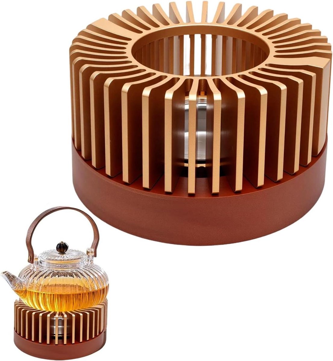 Theepot Verwarmer - Thee Warmer - Warmhouden Dranken - Hol Gesneden Design - 1 Stuks - Bruin
