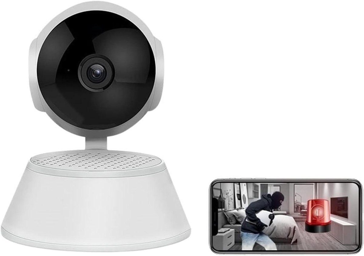 Binnencamera - Beveiligingscamera WiFi - Huisdieren Bewaken - Tweeweg Audio - 10 Meter Bereik - Wit