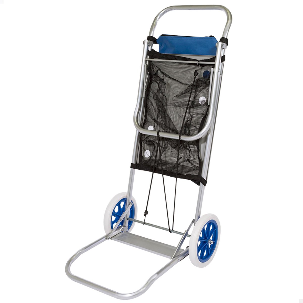 SnelShoppen - Aluminium Strandstoelwagen 52x47x100 cm - Lichtgewicht Strandwagen met Opbergruimte voor Camping, Strand, Tuin & Vakantie